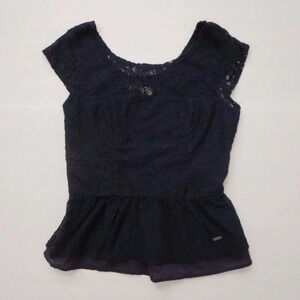 NWT Hollister Lace Peplum Top Size 3 Small